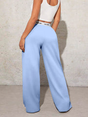 Pantalon femme lettre imprimé décontracté ample femme pantalon large pantalon de survêtement mode femme pantalon de traînée