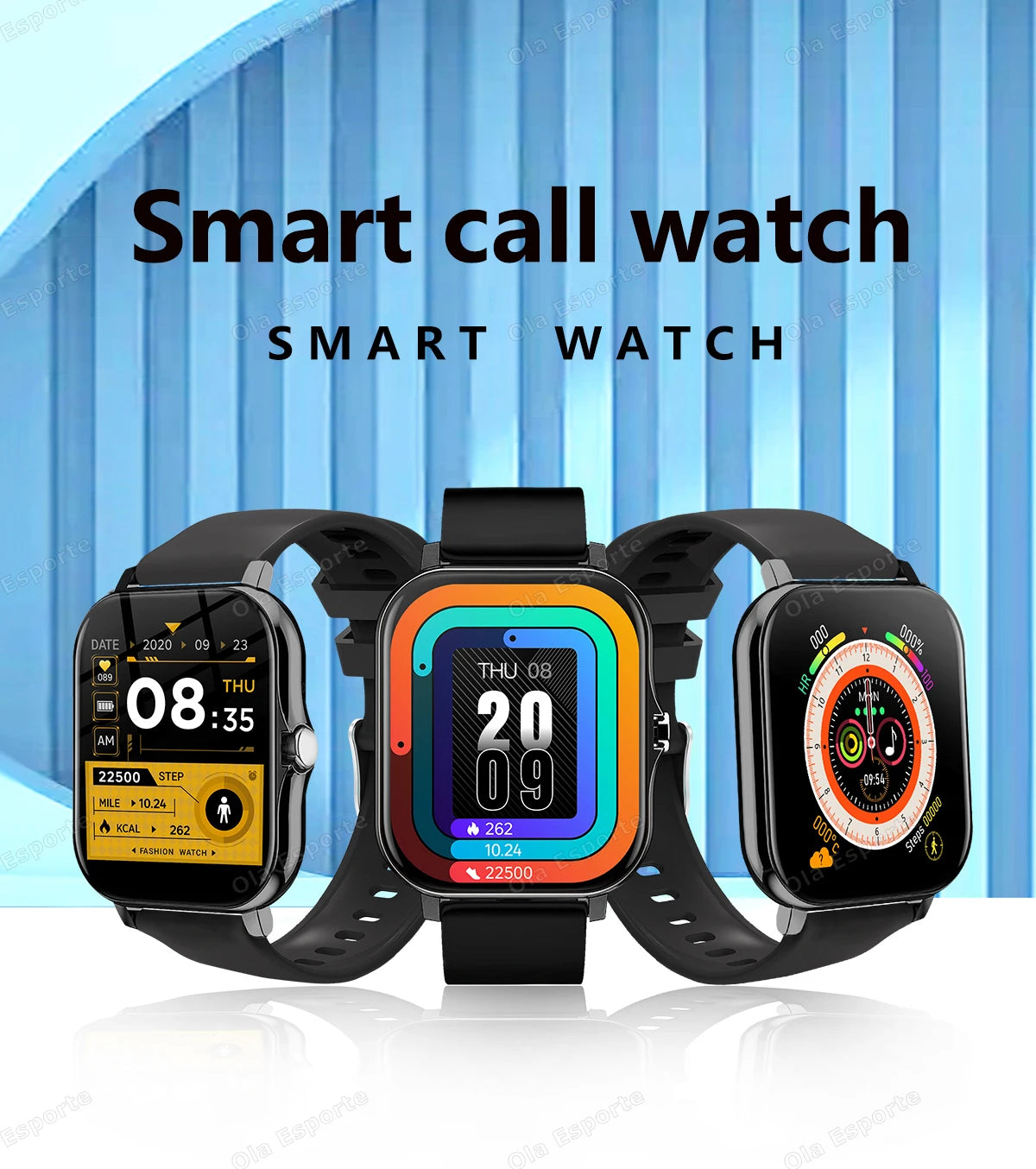 Nouvelle montre intelligente 2.01 pouces HD affichage réponse faire appel Message vue Modes sportifs smartwatch bricolage cadran prévisions météorologiques hommes femmes