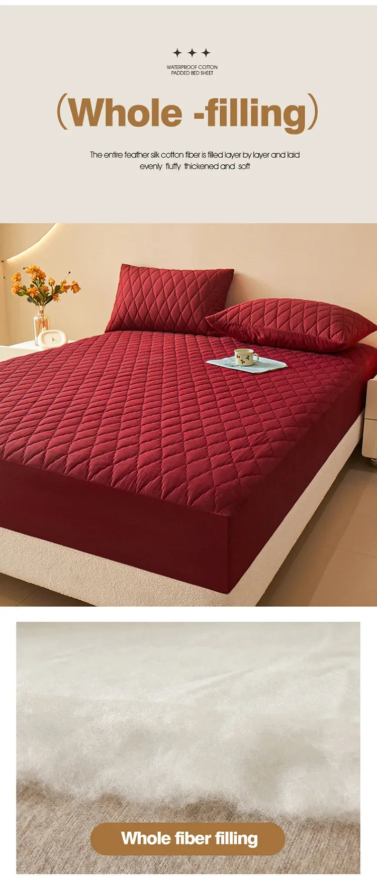 Housse de matelas 100% imperméable, drap-housse épais de couleur unie, simple/Queen/King, 135x200cm, 160x200cm, housse de lit souple
