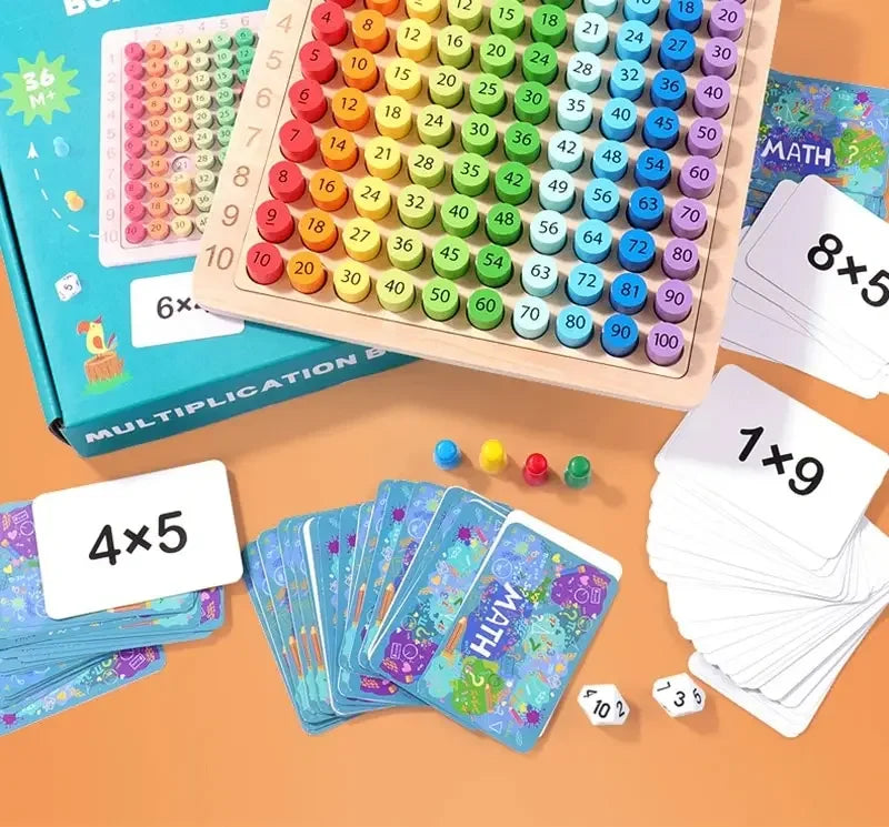 Jouets éducatifs en bois Montessori pour enfants, jouets mathématiques pour bébés, Table de Multiplication 99, outils pédagogiques d'arithmétique, cadeaux pour enfants