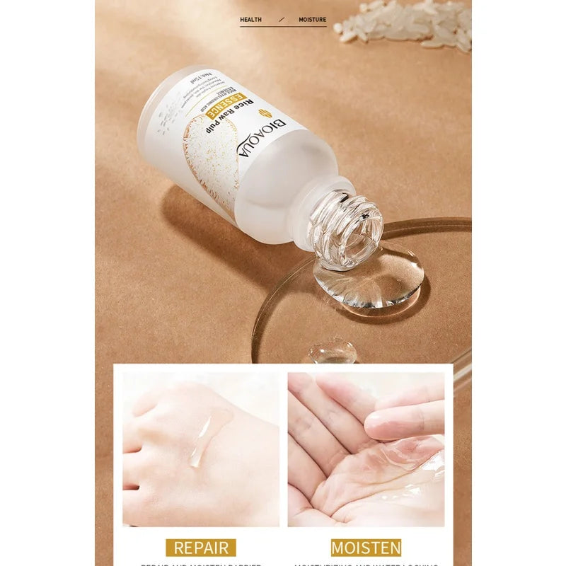BIOAQUA Essence de riz acide hyaluronique Essence pour le visage nourrissant hydratant blanchissant Anti-rides sérum soins de la peau du visage
