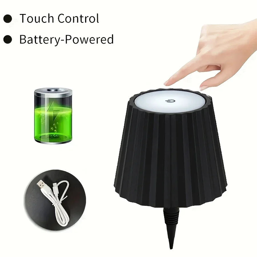 Wireless bottle-shaped table lamp, touch control, 3 colours, stepless dimming, night light suitable for bars.