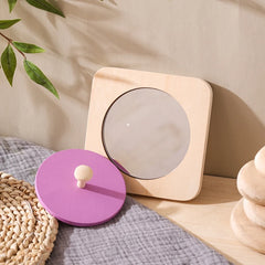 Kit de jeu Montessori Mirror Peekaboo Knob Puzzle Medium Spinning Drum Ball Toys, Tout-petits de 6 à 12 mois