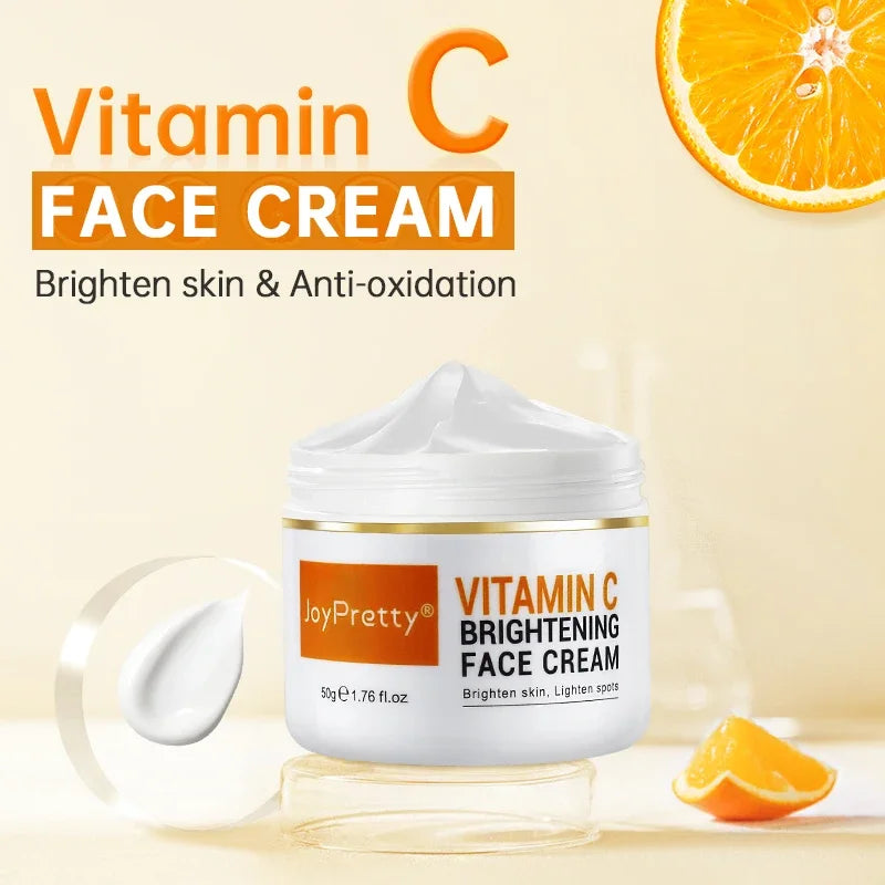 Crème éclaircissante pour le visage à la vitamine C, hydratante, émolliente, élimination des taches foncées, raffermissante, Anti-vieillissement, réparation, soins pour la peau