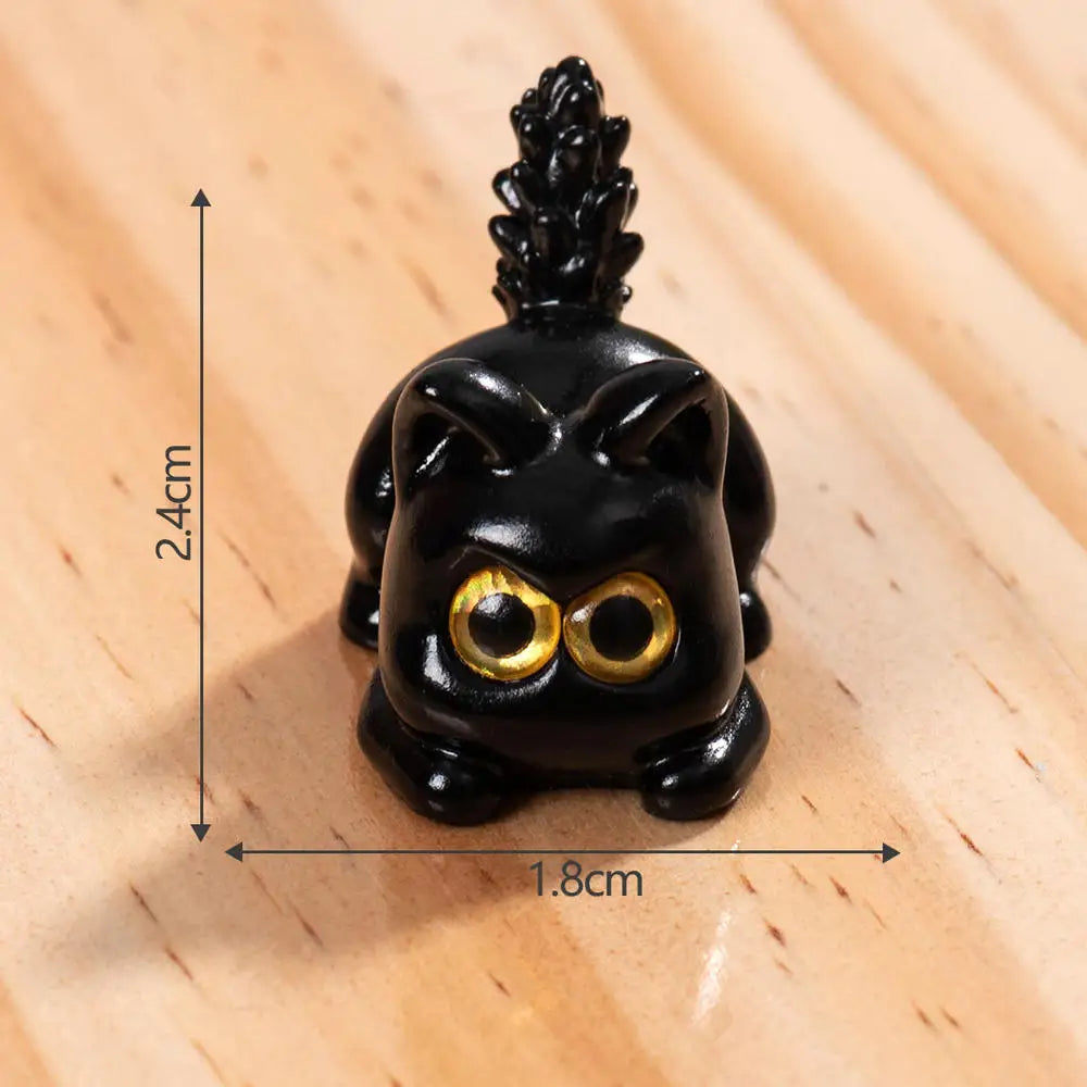 Cartoon resin cat figurine, mini kitten, tilted head, home decorations, small creative figurines for car and desk mounting