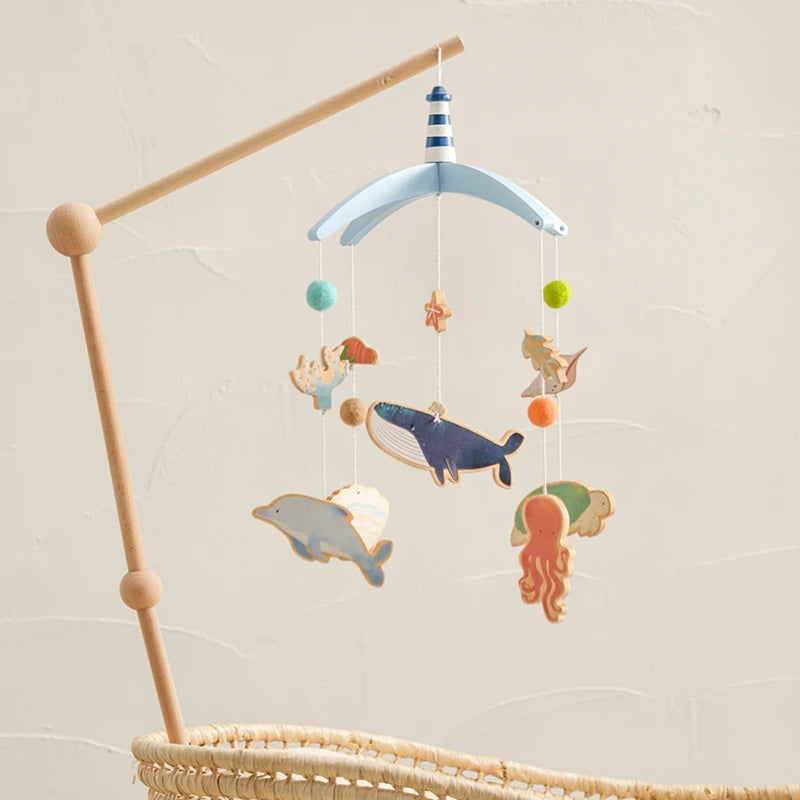 Hochets pour nouveau-né de 0 à 12 mois, jouets en feutre doux, cloche de lit de baleine, berceau Mobile suspendu, carrousel Musical, jouet pour garçons et filles, cadeau