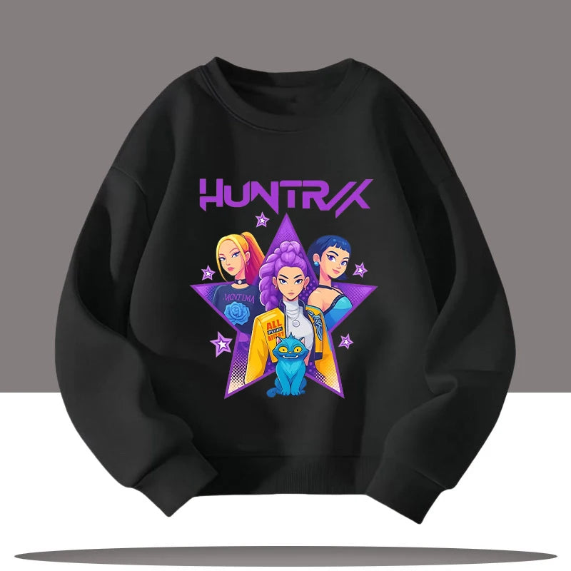 Vêtements pour enfants K-pop chasseurs de démons dessin animé imprimé 3-12 ans nouveau Style enfants col rond Sport chemise mignon fille haut décontracté