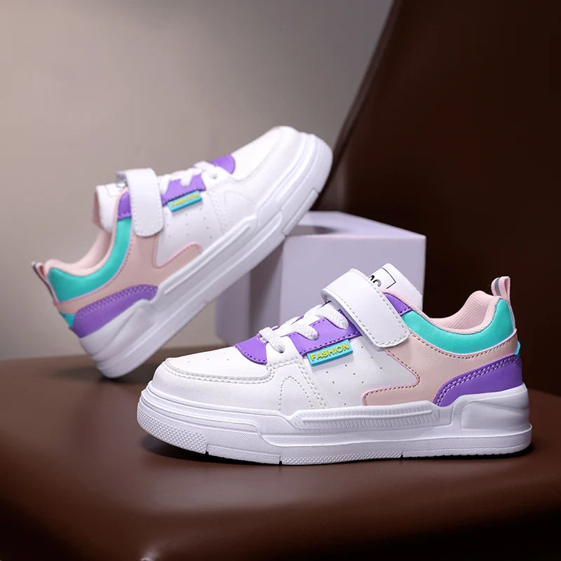 Chaussures de sport imperméables pour enfants, chaussures décontractées pour étudiants, chaussures de planche en cuir à fond plat, chaussures de course pour garçons et filles