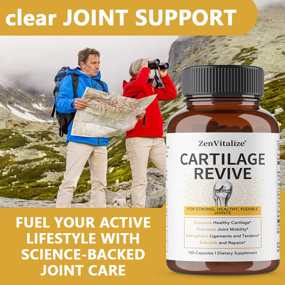 Supplément de régénération du cartilage - Contient un collagène de type II, une glucosamine, MSM, une vitamine D3, une vitamine C - favorise la mobilité articulaire