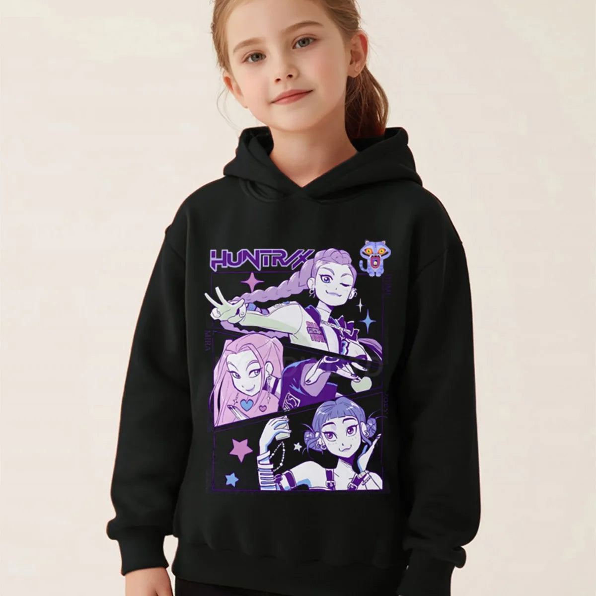 Enfant en bas âge fille vêtements KPop démon chasseurs à capuche filles mode sweat-shirt décontracté film nouveaux enfants k-pop démon chasseurs hauts à capuche