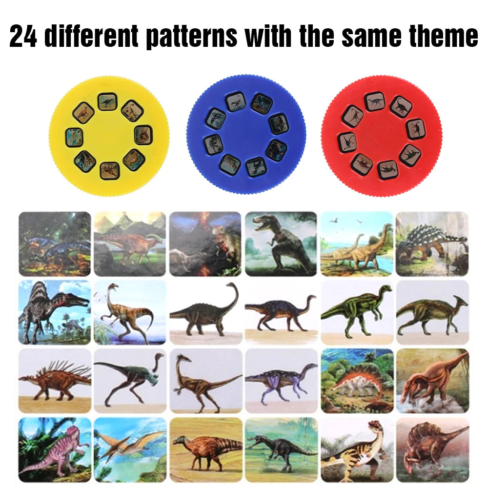 Children's Projection Flashlight, Light Projector, Cute Cartoon Dinosaur Educational Toy, Picture Light, Bedtime Learning, Fun Toys for Kids