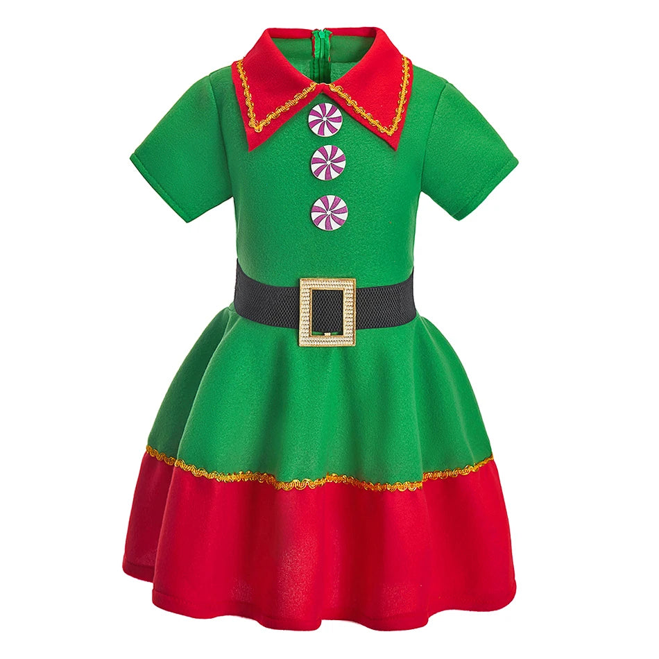 Ensemble de vêtements de Noël pour enfants et adultes, chapeau en Y, ceinture, vêtements de Noël pour enfants, tenue d'anniversaire pour bébé garçon et fille, costume d'elfes