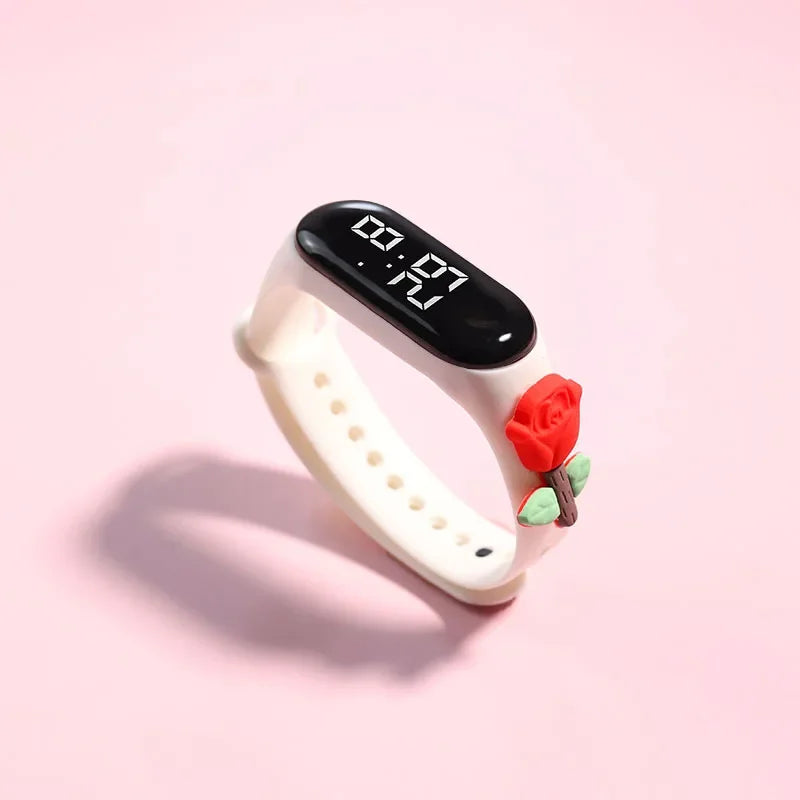 Montre numérique en silicone pour enfants, montres de sport pour enfants, montres électroniques pour filles, montre-bracelet de dessin animé LED, mode