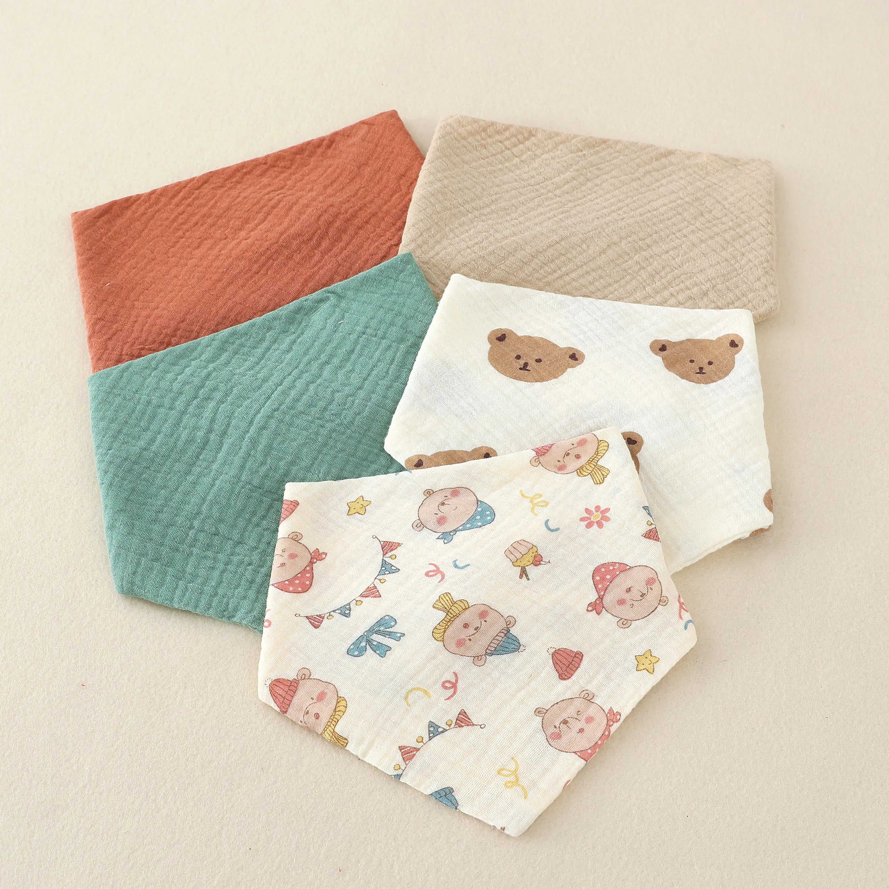 Bavoirs en mousseline de coton pour bébé |   Bavoir bandana pour tout-petits |   Tablier lavable en mousseline de gaze absorbante douce pour bébé
