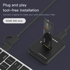 10Gbps M.2 NVMe/SATA SSD Enclosure, External Read and Write Docking Station for PC, 4TB Dual Protocol Solid State Adapter
