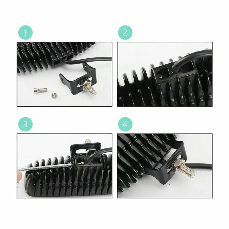 Phares à feux de route DRL étanches 12V: 6 feux de travail de voiture LED 18W pour suv, camions, remorques, conduite tout-terrain et antibrouillard, ampoules de phares