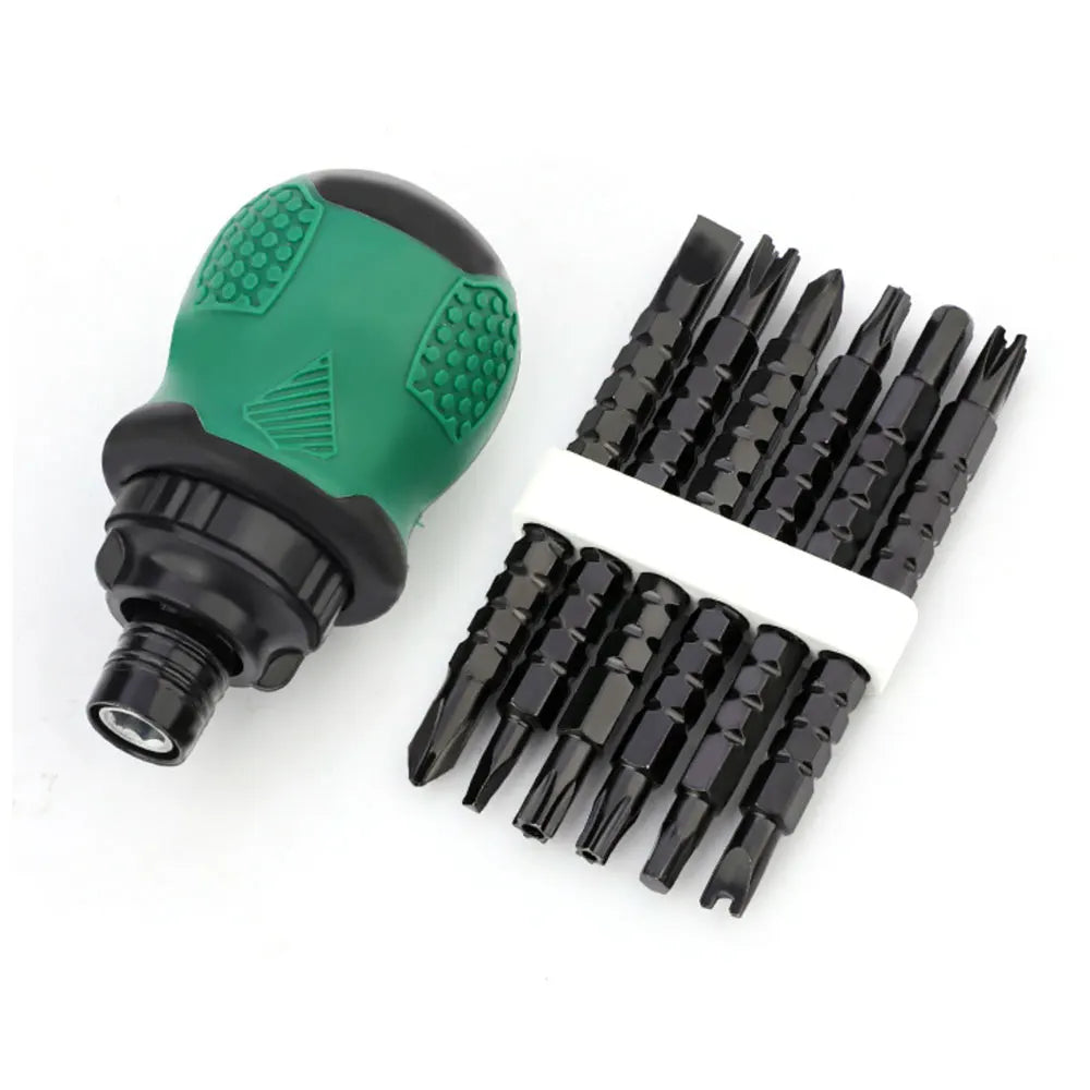 Jeu de tournevis à cliquet, poignée courte, tête de forage à rainure transversale, tournevis télescopique détachable en acier, outils manuels de réparation