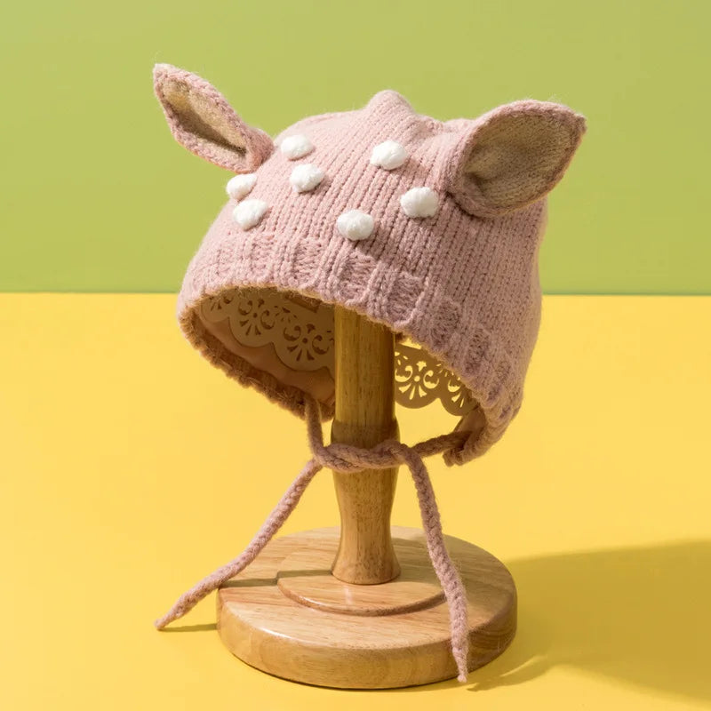 Bonnet de protection des oreilles Elk Cartoon pour enfants, bonnet de Noël pour enfants, cache-oreilles chauds pour nouveau-né, joli cadeau pour bébé, hiver