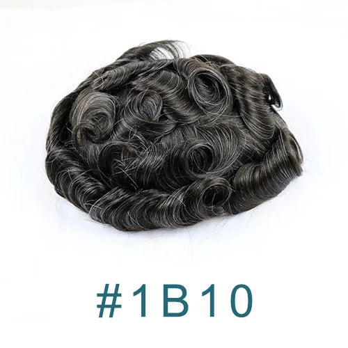 100% cheveux humains hommes toupet naissance des cheveux naturelle pleine peau Pu Base Durable mince 0.1mm hommes perruques unité de remplacement prothèse capillaire