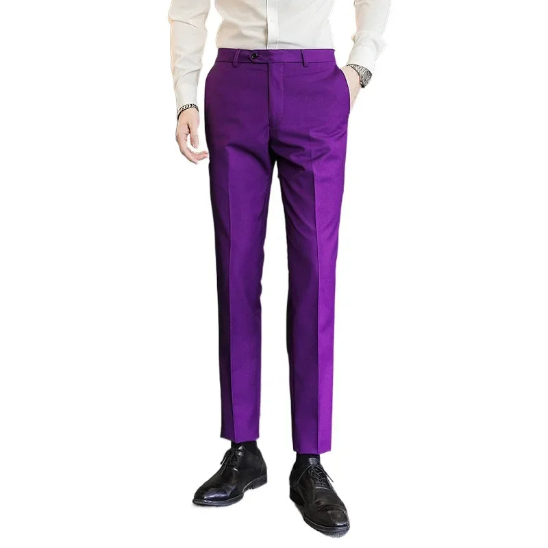 Pantalons formels hommes 2024 nouveau élégant homme bureau travail pantalon décontracté élastique coton pantalon hommes 17 couleurs pantalons Hombre