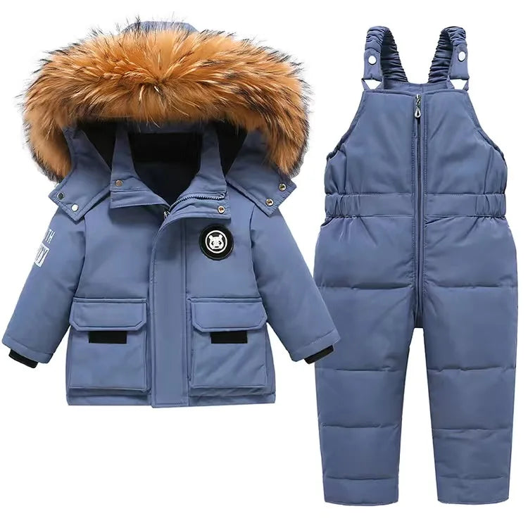 Ensembles de vêtements pour tout-petits, combinaisons de neige d'hiver pour bébés filles, doudounes chaudes, combinaisons à capuche en fourrure optique, combinaisons trempées, 0-3 ans