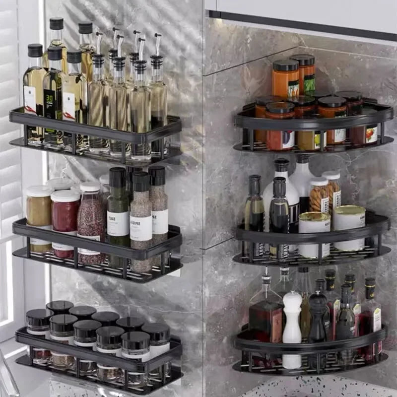HOStorage-Étagère d'angle murale sans perçage T1, support de rangement pour douche