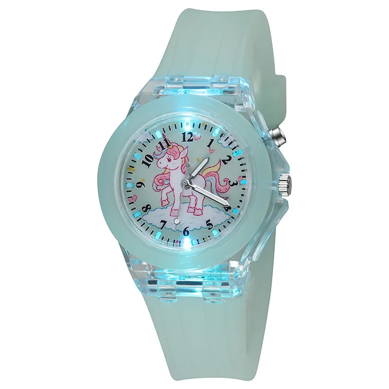 UTHAI C22 montre pour enfants montres brillent la nuit Quartz horloge numérique bracelet en Silicone mignon filles école primaire
