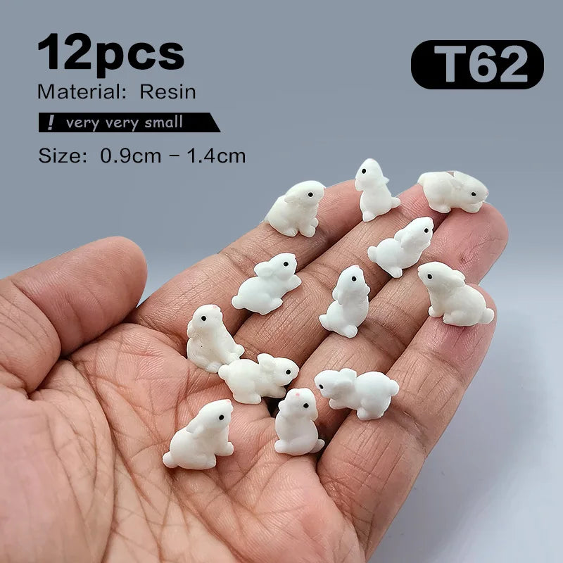 Figurine de lapin de pâques de noël, bricolage, paysage, maison, Kawaii, décor de chambre Miniature, accessoires de décoration de jardin féerique, moderne, 2025