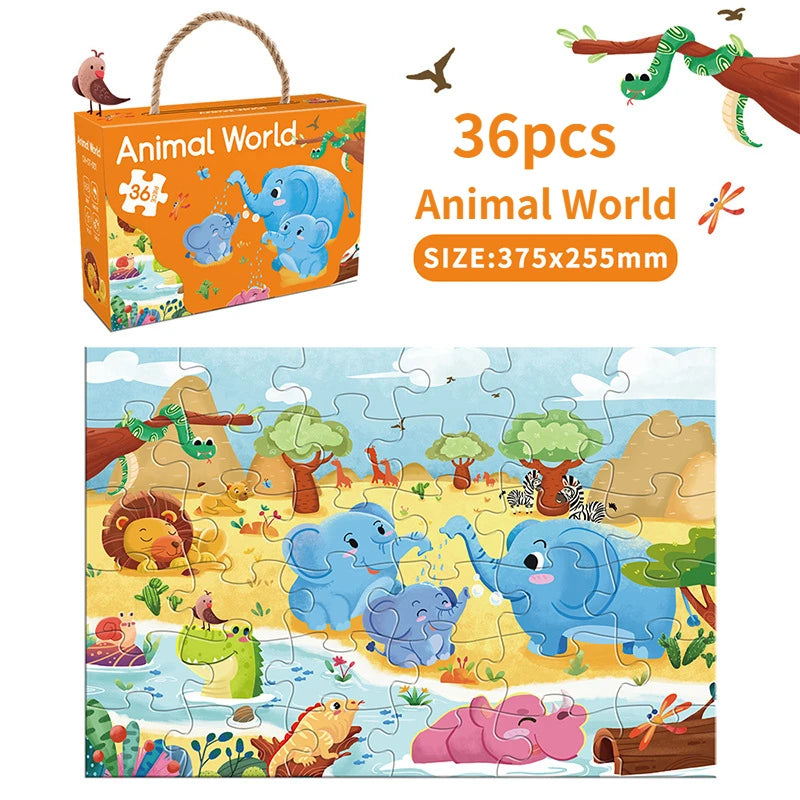 Puzzle de Transport en Papier pour Enfant de 3 à 6 Ans, Grandes Pièces, Cadeau d'Éveil, Jouets pour Bébé, 36 Pièces