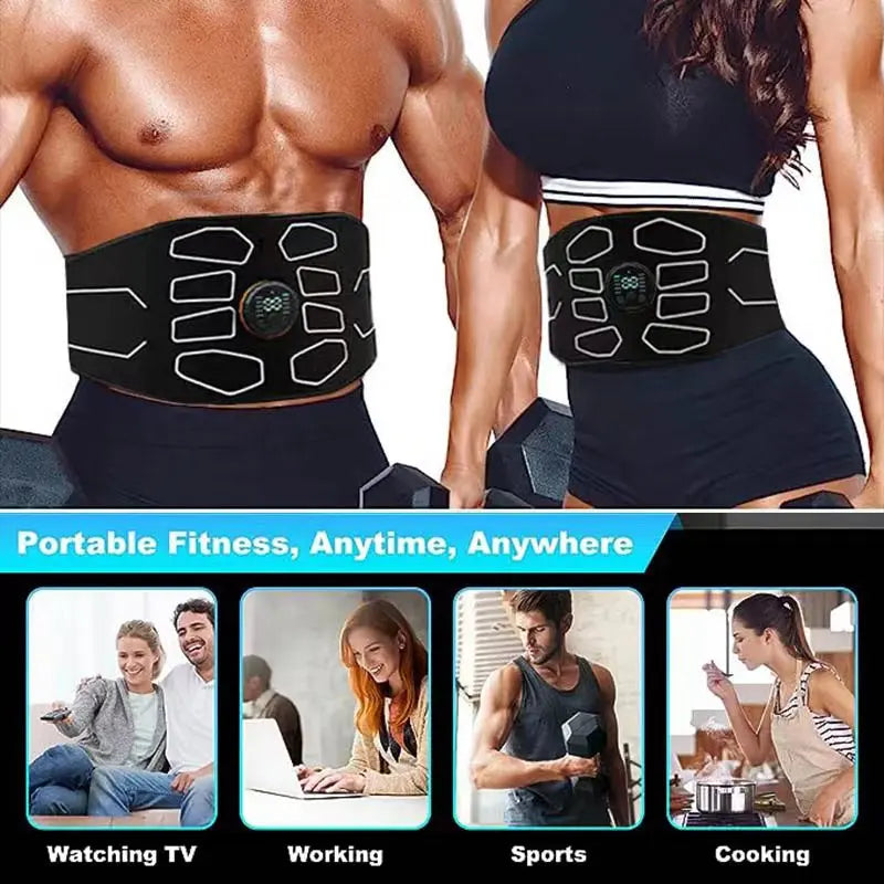 Nouveau USB stimulateur musculaire ceinture ABS formateur ceintures EMS taille abdominale ventre entraînement masseur électrique maison gymnase Fitness équipement