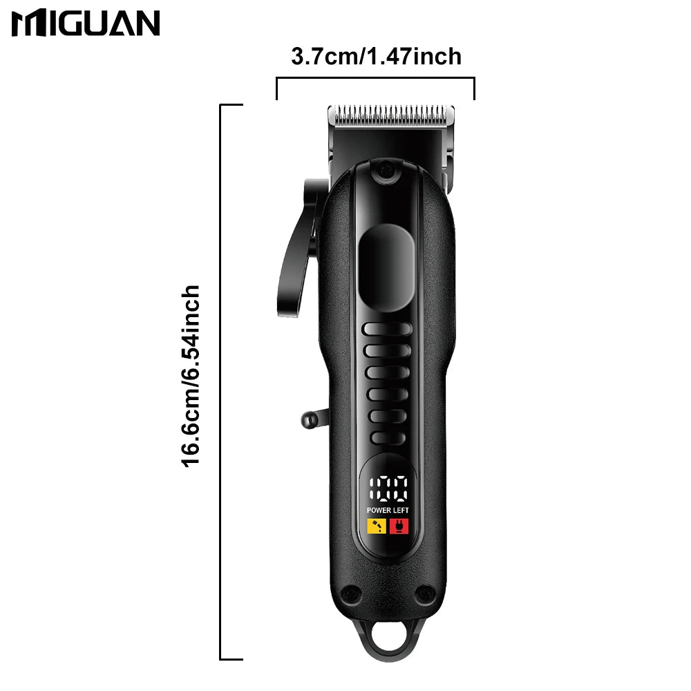 Tondeuse à cheveux professionnelle pour hommes avec écran LED, batterie au lithium rechargeable, chargement USB, tondeuse sans fil avec