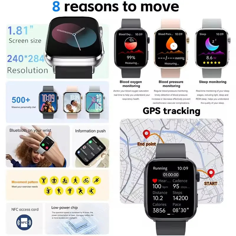 Montre intelligente montre Version mondiale hommes femmes HD AMOLED affichage fréquence cardiaque Bluetooth appel GPS piste étanche sport montres intelligentes