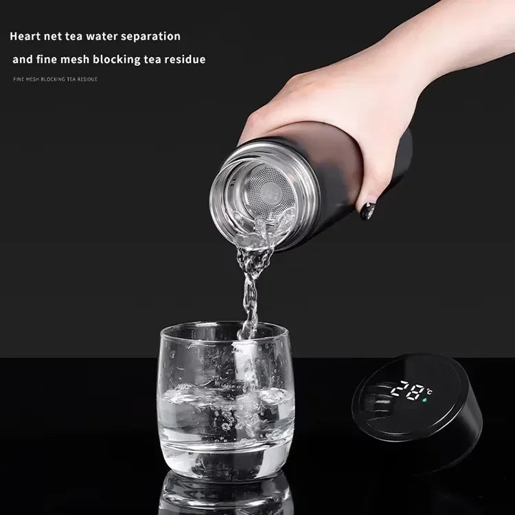 Thermos intelligent en acier inoxydable – Tasse de voyage sous vide à affichage LED (gobelet à thé à café chaud/froid à double température)