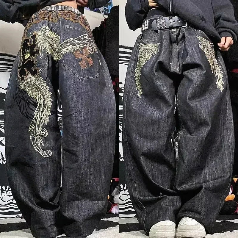 Jeans à jambes larges unisexes pour femmes, pantalons de vadrouille chauds, Street Y2K, Hip Hop, Joker Respzed, New Clearance Spot, American Fashion