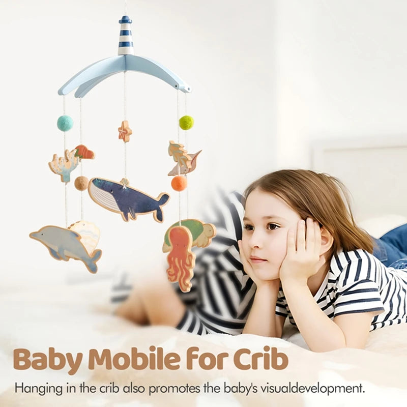 Hochets pour nouveau-né de 0 à 12 mois, jouets en feutre doux, cloche de lit de baleine, berceau Mobile suspendu, carrousel Musical, jouet pour garçons et filles, cadeau