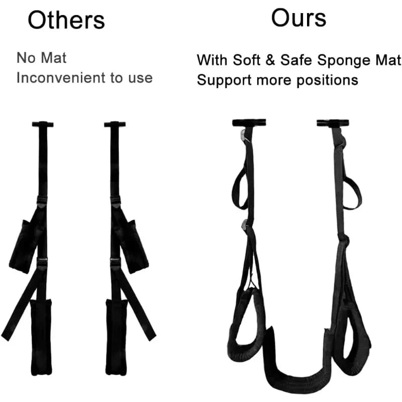 Door swing, sex toys for couples, BDSM play, adjustable straps, open leg spreader for women, adult sex game products