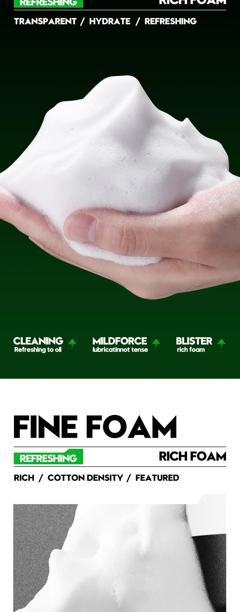 Nettoyant pour le visage frais parfum rafraîchissant nettoyage en profondeur hydratant raffermissant des pores nettoyant pour le visage pour hommes