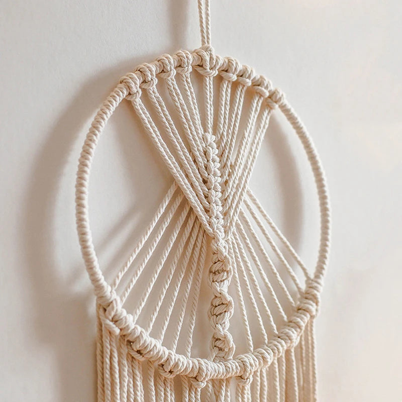 Nordic Style Macrame Wall Sconce for Baby and Child's Room, Boho Home Decor with Moon, Ramadan