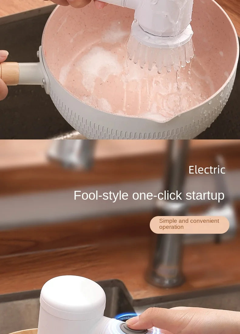 Brosse à livres électrique multifonctionnelle pour la cuisine, épurateur sans fil pour la vaisselle, les casseroles et les casseroles