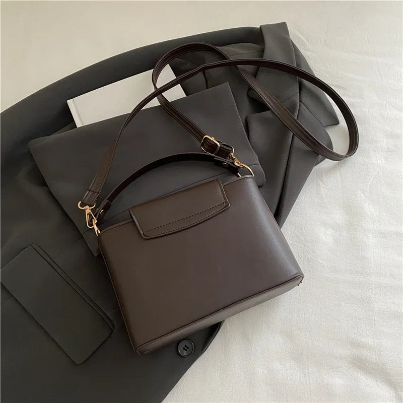 Fashionable mini suede bag for women, faux suede tote bag, decorative handbag with locking buckle, shoulder bags 
