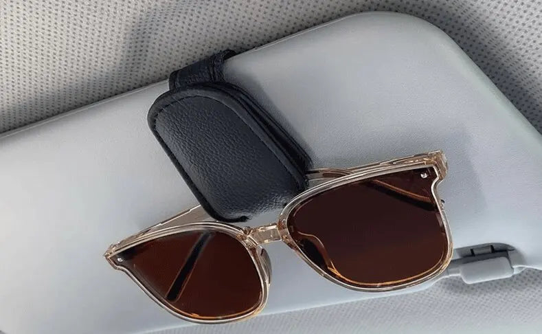 Porte-lunettes de soleil de voiture pour visière de voiture, Clip magnétique en cuir, porte-lunettes, accessoires de voiture de camion pour femmes et hommes