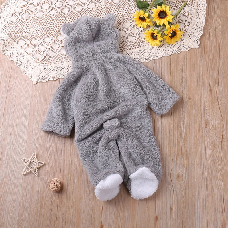 Humor ours automne dessin animé Style hiver à manches longues bébé garçons filles barboteuses enfant en bas âge enfants combishort combinaisons bébé vêtements