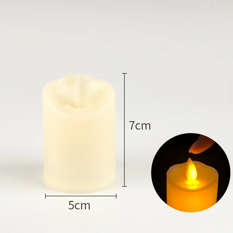 Bougies LED vacillantes sans flamme, fonctionne à piles, pour mariage, fête d'anniversaire, ambiance romantique, décoration de maison, lumière chaude, flamme 3D