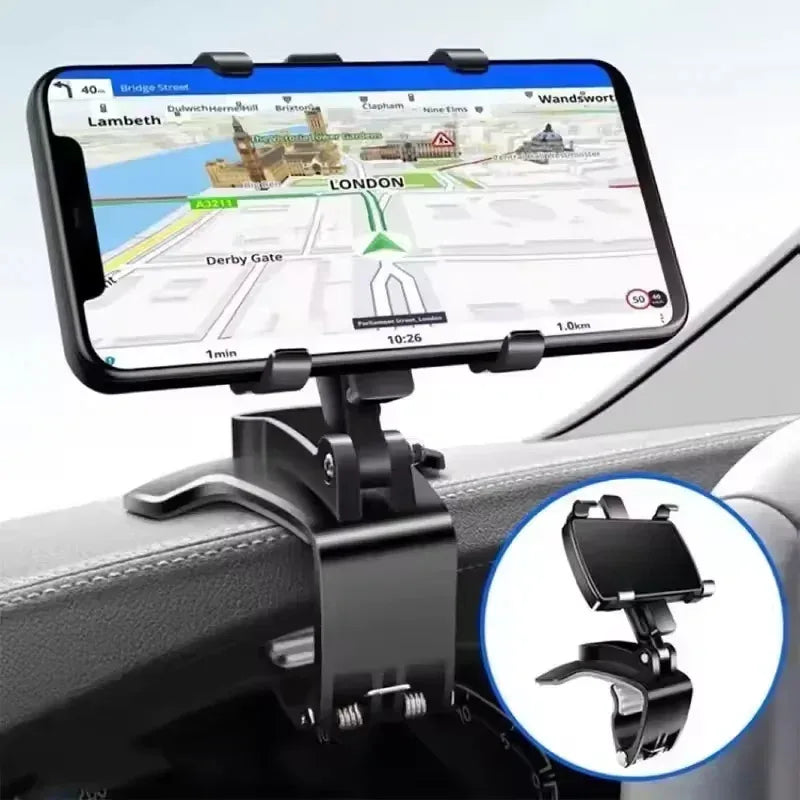 Support de téléphone de voiture rotatif à 360 degrés, Support GPS universel, Clip de tableau de bord, Support de téléphone portable de voiture dans la voiture pour iPhone