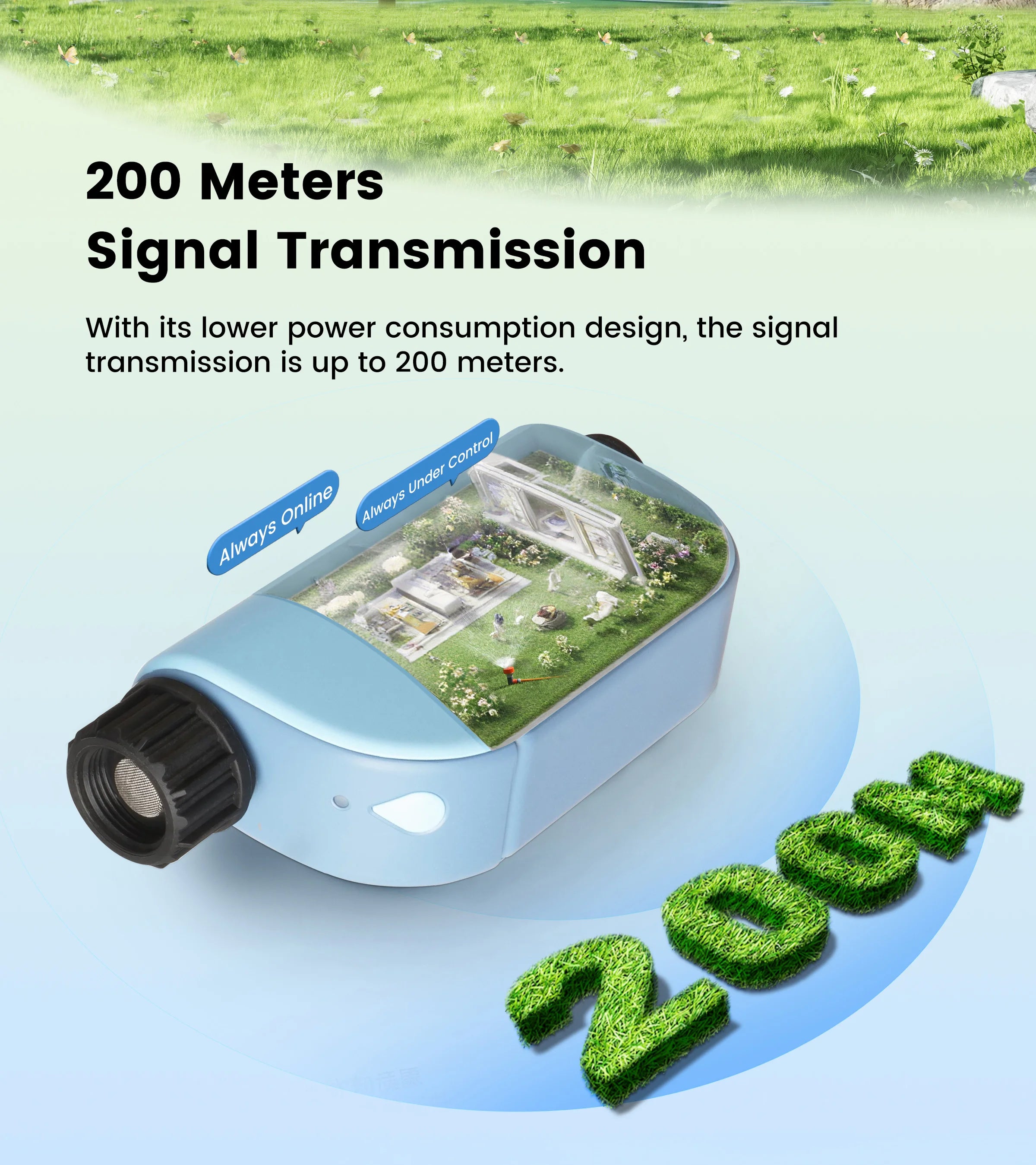 GIRIER Tuya Smart Water Timer WiFi Programmable Irrigation Controller for Hose Irrigation, No Hub Required, Works with Alexa