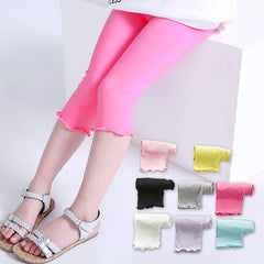 Leggings d'été à volants en coton modal pour fille de 2 à 12 ans, vêtements pour enfants, pantalons courts, nouvelle collection