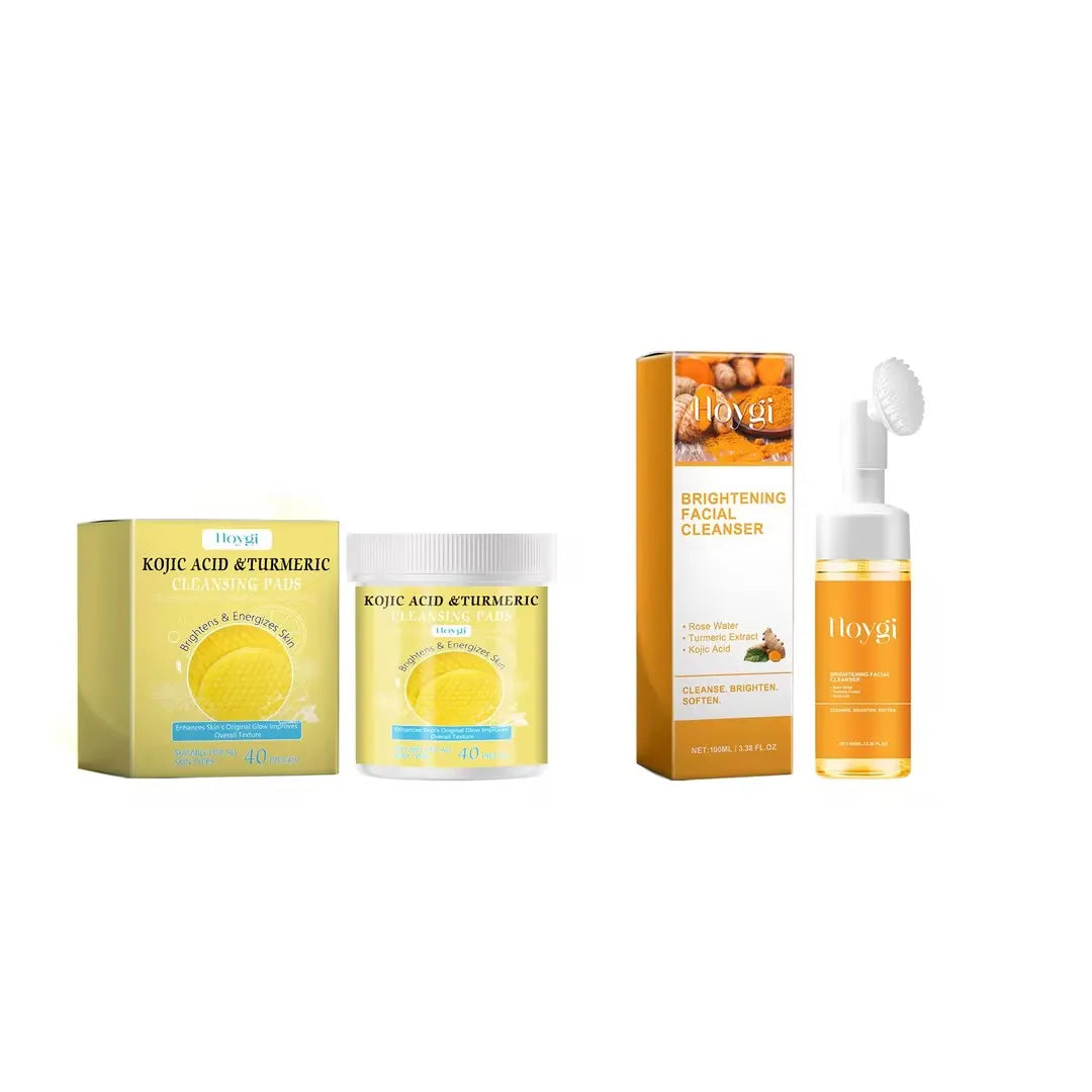 Nettoyant au curcuma, contrôle de l'huile, élimination des taches foncées, Anti-acné, nettoyage en profondeur, rétrécissement des pores, crème hydratante à la vitamine C