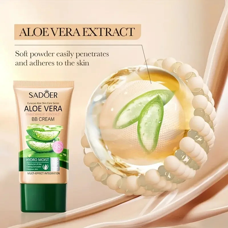 Aloe Vera BB crème-hydratant et dissimulant au collagène fond de teint à couverture complète, correcteur longue durée et léger