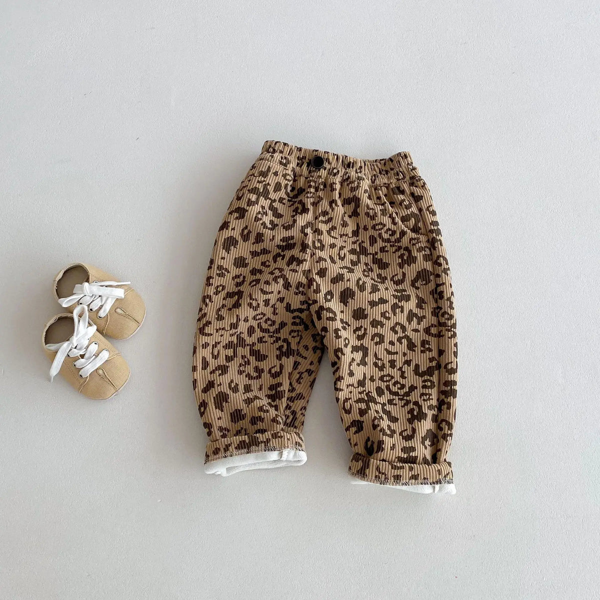 Vêtements coréens pour enfants de 0 à 5 ans, pantalons d'hiver chauds en velours côtelé imprimé Floral, doublés en polaire, pour bébés garçons et filles, 2025