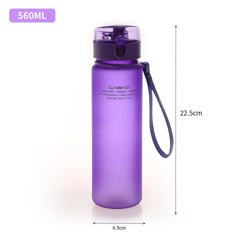 400/560ml bouteille d'eau Sport bouteille à boire Portable étanche Shaker bouteille en plastique Drinkware Sport de plein air Fitness sans BPA